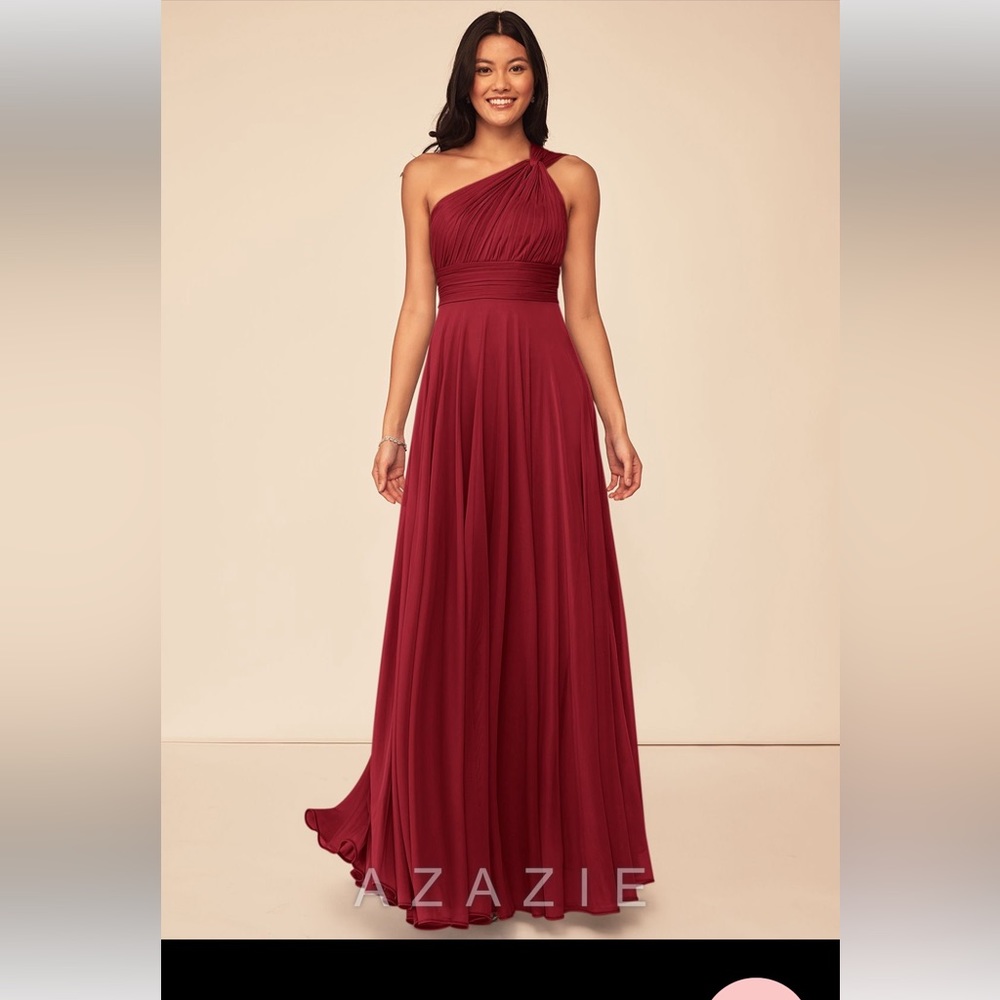 Azazie bridesmaid dress in burgundy 8